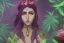 Placeholder: Lilith, Goddess, tropical flowers, heart chamber, crystals, tropical leaves, sacred altar, Fantasy home.