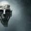 Placeholder: Mystery horror mask,Ambiance dramatique, dramatic lighting, volumetric lighting, hyperrealisme, 8k, high quality, lot of details, fit within portrait