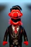 Placeholder: Waist up muppet Portrait, Kim Jong-un as muppet doll, black suit, photo studio, red background, unreal engine 5, concept art, art station, god lights, ray tracing, RTX, lumen lighting, ultra detail, volumetric lighting, 3d.