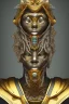 Placeholder: black male African Egyptian alien, cracks in the voodoo head, wicked, diamond eyes, crown, blood, 8k, finely detailed, photo realistic, leopard robe turquoise skull head gold dragon space alien rain skeleton gold teeth silver crown silver space suit spaceships