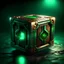 Placeholder: Create an image of old copper cube with some green occidation with strange magical runes