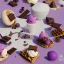 Placeholder: ice cream, waffle, chocolate, purple, realistic, render, 8k, hyper realistic