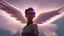 Placeholder: angel on a cloud with the light behind