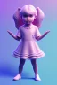 Placeholder: isometric clean art of super cute child girl who can use magic, soft lighting, soft pastel gradients, high definition, 3d icon clay render, blender 3d