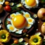 Placeholder: Fried Egg Flowers Art Print awesome full color,