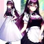 Placeholder: Clear focus, 8k, beautiful lighting, vibrant colors, girl, red long hair, vibrant pink eyes, maid,