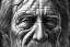 Placeholder:  portrait of a sad men, ivan marchuk style,expressionist art, black and white