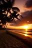 Placeholder: "A serene beach at sunset, with palm trees swaying gently in the breeze.”