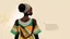 Placeholder: Logo, design, African woman, oil painting, graphic, drawing, without facial features, white background, traditional clothing, cartoon, no features ,patterns in the background, looking back