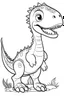 Placeholder: outline art for cute coloring page with dinosaur, white background, full body, only use outline, clean line art, white background, no shadows and clear and well outlined