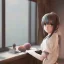 Placeholder: Anime girl studying in room, perfect face, window, nature, anime style, unreal engine 5, studio lighting --ar 2:1