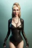 Placeholder: Brandi Love in black leather gown, evil, busty, cleavage, curvy, angry, happy, stern look. character design by cory loftis, fenghua zhong, ryohei hase, ismail inceoglu and ruan jia. unreal engine 5, artistic lighting, highly detailed, photorealistic, fantasy