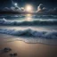 Placeholder: Hyper Realistic waves & seashore beach with night sky