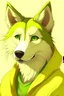 Placeholder: Anthro husky yellow fur green eyes gay