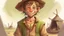 Placeholder: fantasy illustration of a poor country boy. He is 10 years old ,his clothes are torn, but he looks happy.