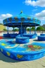 Placeholder: A blue beach themed park designed in German folk art painted by Andy Warhol