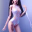 Placeholder: Asian woman, leaning pose, doll up, latex suit, full body, squid, intricate detail ,