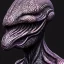 Placeholder: Scary alien with dark rough skin with scales, hyper realistic, photorealistic