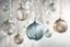 Placeholder: fluted translucent glass ornaments of varying shapes floating in front of a soft blurry light and shadow backdrop wall, digital illustration