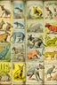 Placeholder: different variations of marsupials montage science book style