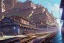 Placeholder: Train+Close up Train head+ corner metro station+Elevated Train pass+trains+corner building on sea+riomaggiore+corniglia+genoa street+Italian medieval town+sea+alphonse mucha, greg rutkowski,matte painting, cryengine, hyper detailed, felix kelly, fantasy art, seb mckinnon