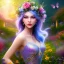 Placeholder: bright fairy, beautiful portrait, flowery landscape