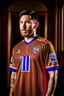 Placeholder: Messi wearing the Moroccan shirt .