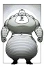 Placeholder: big man follow tin girl, line arts, greyscale