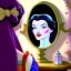 Placeholder: Snow White's stepmother stands in front of the mirror and asks a mirror, a mirror on the wall, who is the most beautiful of them all? From the mirror she sees a picture of an ugly and disgusting witch