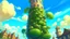 Placeholder: Fantasy digital illustration: huge, tall, colossal beanstalk. The top of the beanstalk is in the sky!