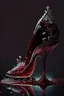 Placeholder: dark fantasy, intricate cover, a whimsical fairytale, shoe made of glass with blood inside and a single drop running over its side