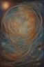 Placeholder: "Quantum Entanglement" is a Heavily Glazed Oil paining that depicts otherworldly Celestial Art; Expressionism; elegant; fantasy; award-winning