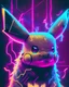 Placeholder: Synthwave Portrait of a Pikachu. Neon lights