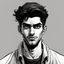 Placeholder: comic style:::1.5 | portrait, a young man, Persian, looks front, ugly, black eyes:::2