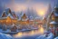 Placeholder: Christmas village river mountain