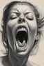 Placeholder: detailed image, female head, screaming