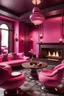 Placeholder: Shisha cafe design in pink with a fireplace inside