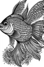 Placeholder: mandala fish: black and white with white background.