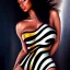 Placeholder: Ultra detailed fullbody Portrait in oil on canvas of Sexy warrioress painted as a zebra ,extremely detailed digital painting,ultrarealistic skin,intense stare, extremely detailed face, crystal clear eyes, mystical colors ,perfectly centered image, perfect composition, rim light, beautiful lighting,masterpiece ,8k, stunning scene, raytracing, anatomically correct, in the style of Simon Bisley and uncannyknack and Ohrai Noriyoshi and robert e howard and Steve Jung.