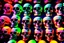 Placeholder: hundreds of non-anatomically correct, dark comic art, graphic novel,human skulls stacked into a wall unusual neon lighting, high velocity, 64k, dystopian, vray, a picture of a dark, comedic, anatomically correct wall of colorful tightly packed skulls of varying sizes and expressions, photo realistic, insanely meticulous, highly detailed, part of a collection of bones on display, 64k, dystopian, vray , ALL DRAWN IN THIN LINES OF NEON LIGHT AND COLORS