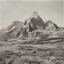 Placeholder: Mountains in the 1970s, old analog photography with white frames, damaged