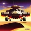 Placeholder: Chris foss painting of an Armored hovercraft desert