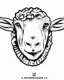 Placeholder: I want a goat head in vector black and white white background