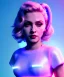 Placeholder: Artist, young madonna, android woman, sweet, blonde, white skin, long eyeliner, glossy lips, contour make-up, color leds lights, cables, short hair, circuits, cyberpunk, latex coat, cyber punk, neon, portrait, studio photo, unreal engine 5, soft color, 16 bit, god lights, ray tracing, RTX, lumen lighting, ultra deatail, volumetric lighting, 3d, finely drawn, hd.