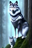 Placeholder: The handsome and perfect full body is on the spruce land, anime, a casual, gray-haired and lilac-eyed male character with wolf ears and a feline tail in the forest, 8K resolution, high quality, ultra graphics, and detailed with lines.