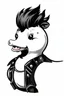 Placeholder: punk rock cow, black and white