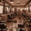 Placeholder: inside modern barber shop in arabic style, 8k, extremly detailed,luxus, wohlhabend, cinema4d, 3d render, creative, complex, shining, much light,