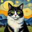 Placeholder: Portrait of a cat by Van Gogh