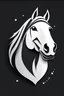 Placeholder: logo design, bunchy, 3d lighting, white horse, highly detailed face, cut off, symmetrical, friendly, minimal, round, simple, cute