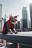 Placeholder: spider man cat in the city